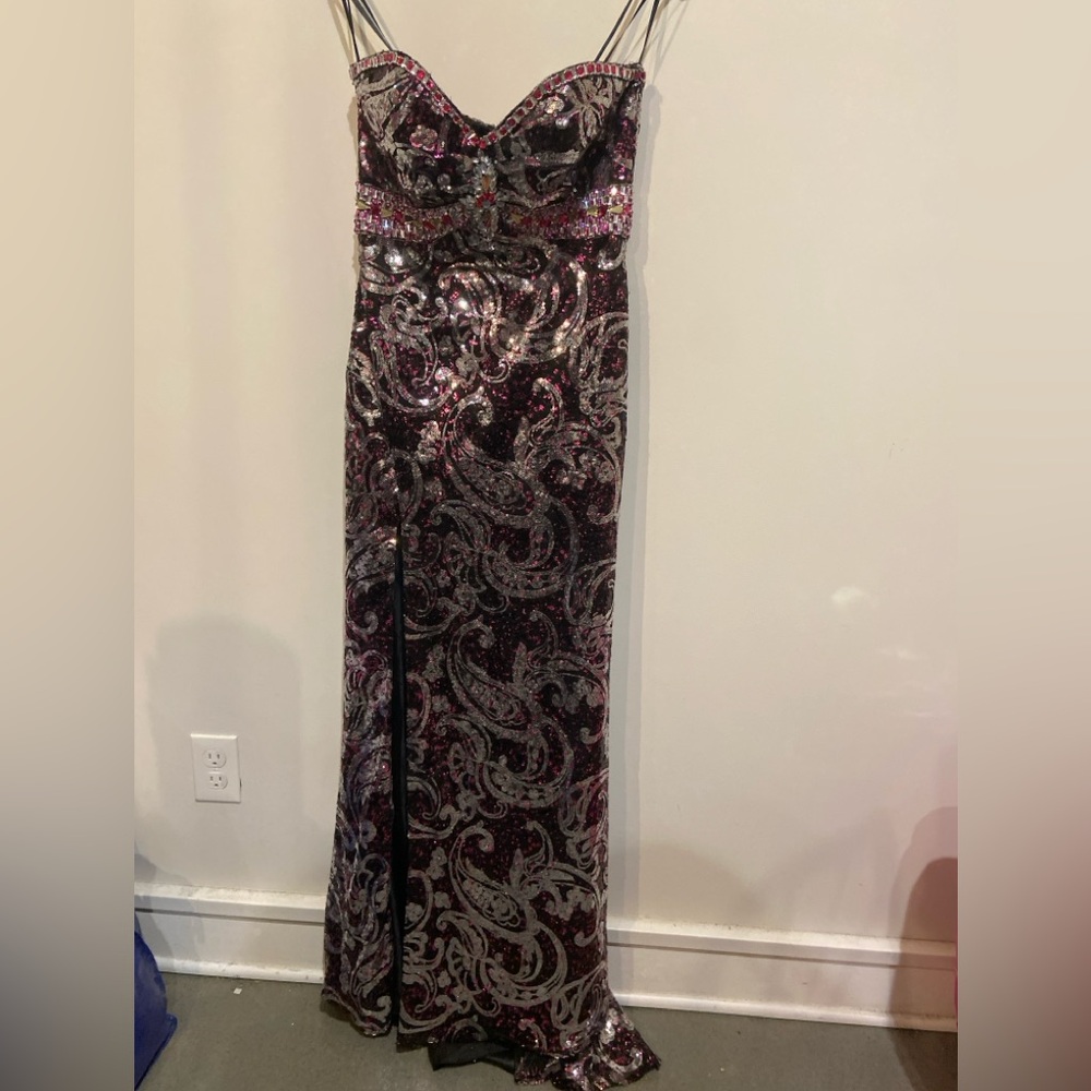Sequin paisley y2k prom dress